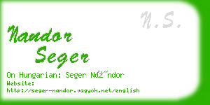 nandor seger business card